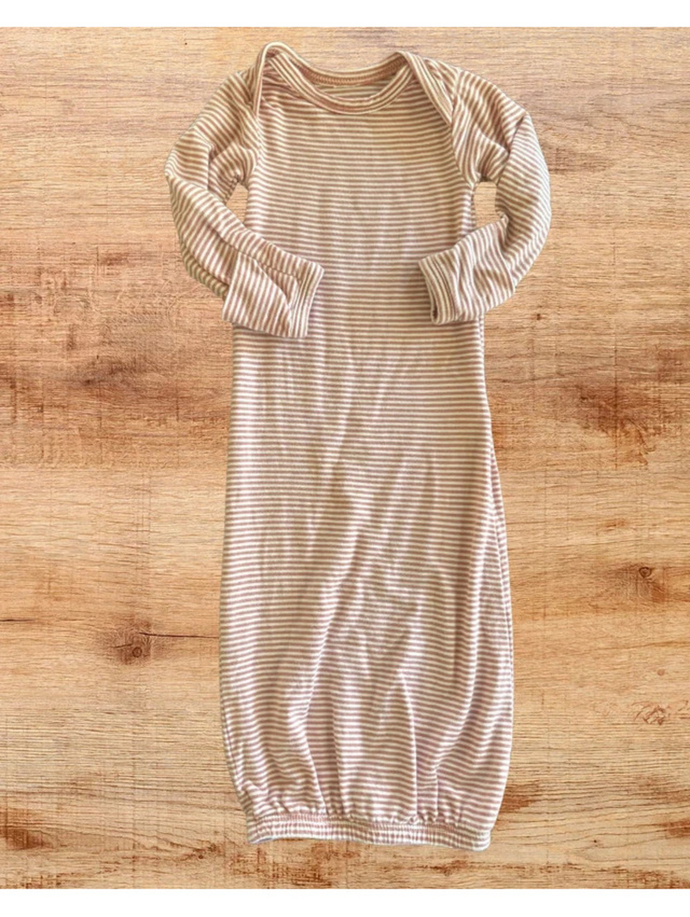 Carter's Preemie Baby Girl Pink Striped Long Sleeve Sleep Gown